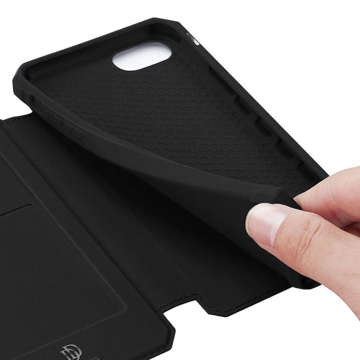 Etui ochronne z klapką Dux Ducis Skin X skórzane do Apple iPhone 7/8/SE 2020 Czarne + Szkło
