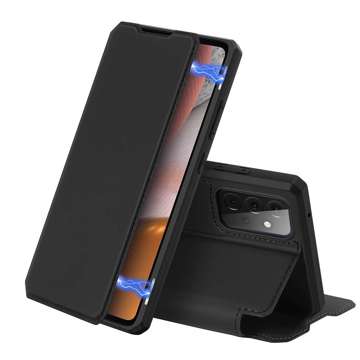 Etui ochronne z klapką Dux Ducis Skin X skórzane do Samsung Galaxy A72 4G Czarne