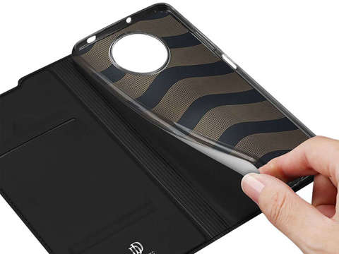 Etui ochronne z klapką Dux Ducis Skin skórzane do Xiaomi Poco X3 NFC Czarne + Szkło Alogy