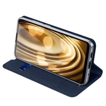 Etui ochronne z klapką Dux Ducis skórzane do Samsung Galaxy A11/ M11 Granatowe + Szkło