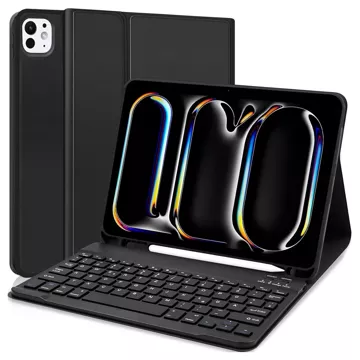 Etui ochronne z klawiaturą do Apple iPad Pro 11" M4 2024 Alogy Keyboard case z miejscem na rysik klawiatura Bluetooth czarne 