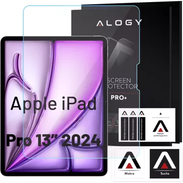 Etui ochronne z klawiaturą do Apple iPad Pro 13" M4 2024 7gen Alogy case z miejscem na rysik klawiatura Bluetooth czarne + szkło 