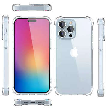 Etui pancerne ShockProof Alogy do Apple iPhone 14 Pro Max Przezroczyste + Szkło