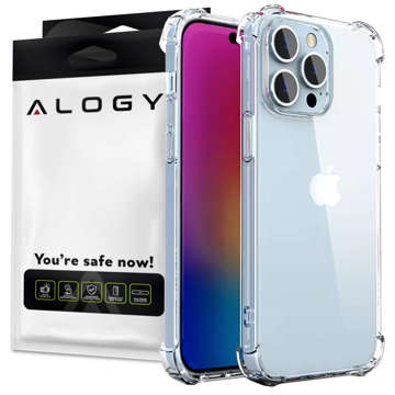 Etui pancerne ShockProof Alogy do Apple iPhone 14 Pro Max Przezroczyste + Szkło