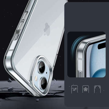 Etui pancerne do iPhone 15 3mk Armor Case Clear ochronne plecki przezroczyste + Szkło