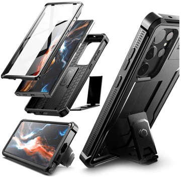 Etui pancerne ochronne na telefon 360 Kevlar Pro case do Samsung Galaxy S23 Ultra Black