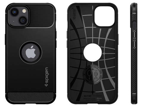 Etui pokrowiec futerał Spigen Rugged Armor do Apple iPhone 13 Matte Black + Szkło