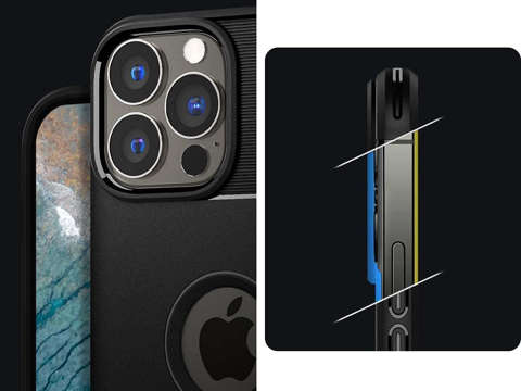 Etui pokrowiec futerał Spigen Rugged Armor do Apple iPhone 13 Pro Matte Black + Szkło