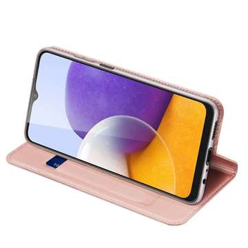 Etui portfel DuxDucis SkinPro do Samsung Galaxy A22 / M22 4G/LTE Rose Gold