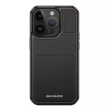 Etui portfel z podstawką 3w1 do iPhone 15 Pro MagSafe blokada RFID Dux Ducis Rafi Mag - czarne
