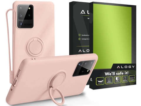 Etui silikonowe Ring Ultra Slim Alogy do Samsung Galaxy S20 Ultra Różowy