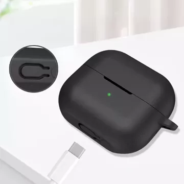 Etui silikonowe case pokrowiec na słuchawki obudowa do Samsung Galaxy Buds 3 / 3 Pro Czarne