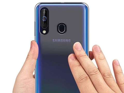 Etui silikonowe przezroczyste do Samsung Galaxy A60/M40 + Szkło Alogy Full Glue