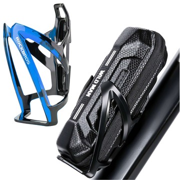 Etui torba sakwa rowerowa Wildman XT11 na rower w miejsce uchwytu na bidon 0,5L Czarna + Koszyk na bidon