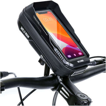 Etui torba wodoodporna sakwa na rower Wildman XT3X uchwyt rowerowy na telefon 6.8 cali na kierownicę 0.5L czarny