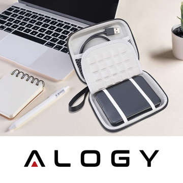 Etui uniwersalne pokrowiec Alogy Protect Case miejsce na dysk 2,5" HDD karty pamięci kable organizer pudełko Czarne