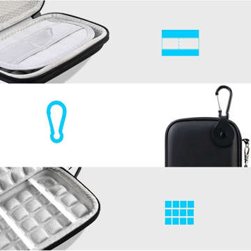 Etui uniwersalne pokrowiec Alogy Protect Case miejsce na dysk 2,5" HDD karty pamięci kable organizer pudełko Czarne