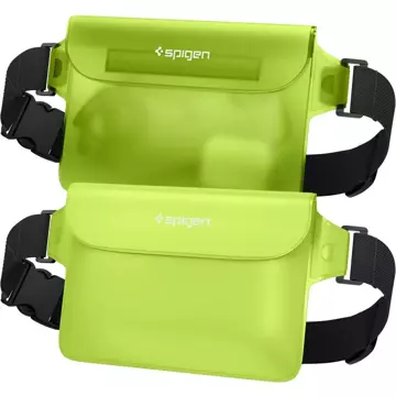 Etui wodoodporne Spigen A620 Universal Waterproof Waist Bag 2-Pack Cactus Green