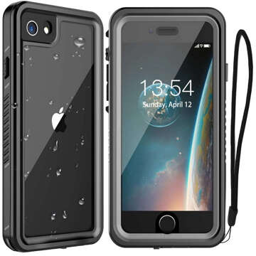 Etui wodoodporne do Apple iPhone 7/8/SE 2022/2020 360 Alogy Pancerne Armor IP68 ze smyczką Czarne