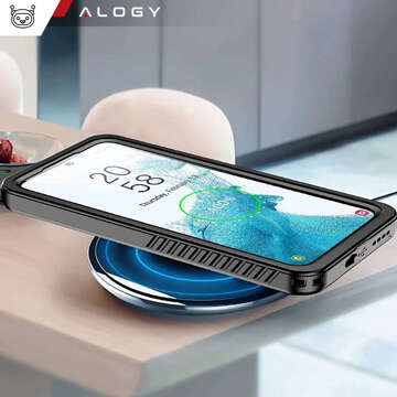 Etui wodoodporne do Samsung Galaxy S21 FE 360 Alogy Pancerne Armor IP68 ze smyczką Czarne