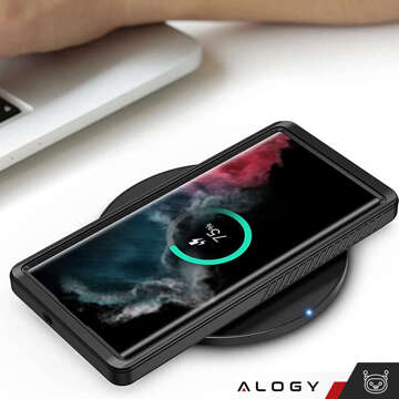 Etui wodoodporne do Samsung Galaxy S23 Ultra 360 Alogy Pancerne Armor IP68 ze smyczką Czarne