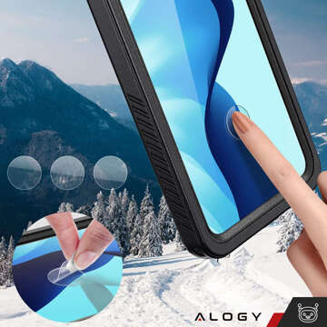 Etui wodoodporne do Samsung Galaxy S23 Ultra 360 Alogy Pancerne Armor IP68 ze smyczką Czarne