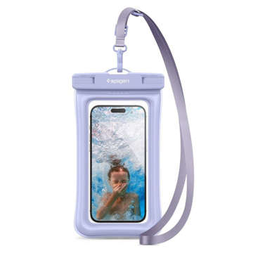 Etui wodoszczelne na telefon 6,9" uniwersalne Spigen A610 Universal Waterproof float case przezroczysto-fioletowe