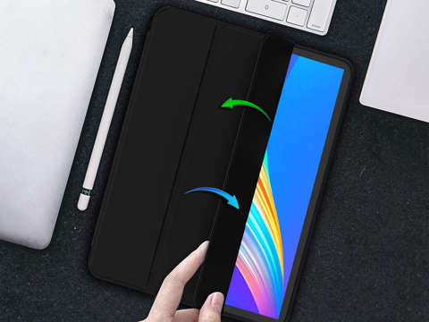 Etui z klapką obudowa Alogy Smart Case Pencil do iPad Pro 12.9 2021 Czarny + Szkło