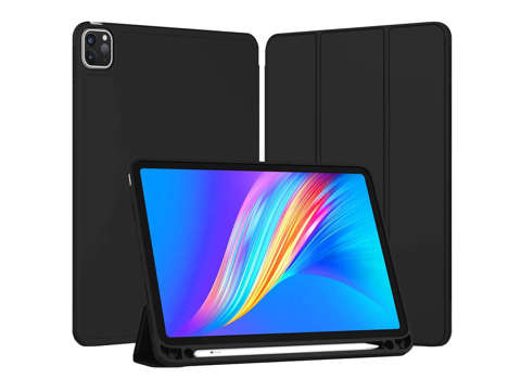 Etui z klapką obudowa Alogy Smart Case Pencil do iPad Pro 12.9 2021 Czarny + Szkło