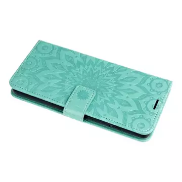 Etui z klapką zamykane Kabura MEZZO Book do iPhone 15 Pro Max mandala zielony