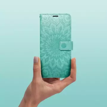 Etui z klapką zamykane Kabura MEZZO Book do iPhone 15 Pro Max mandala zielony