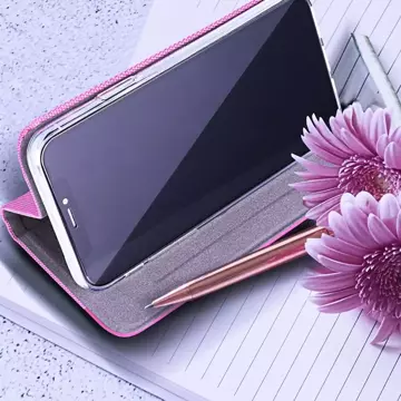 Etui z klapką zamykane Kabura SENSITIVE Book do iPhone 15 różowy