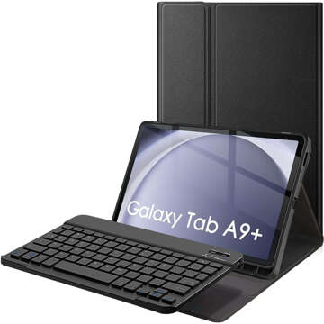 Etui z klawiaturą do Samsung Galaxy Tab A9+ Plus 2023 11" (X210/X215/X216) klawiatura Bluetooth na magnes Alogy Czarne + Szkło