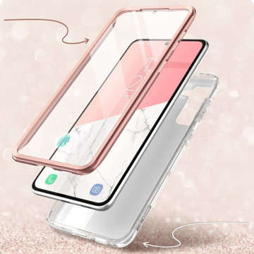 Etui z osłoną na ekran Supcase Cosmo do Samsung Galaxy S21 FE Marble Pink