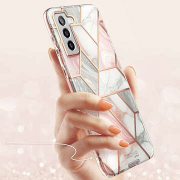 Etui z osłoną na ekran Supcase Cosmo do Samsung Galaxy S21 FE Marble Pink