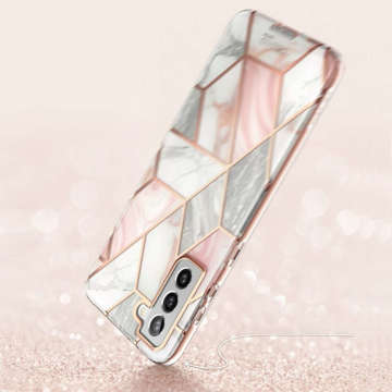 Etui z osłoną na ekran Supcase Cosmo do Samsung Galaxy S21 FE Marble Pink