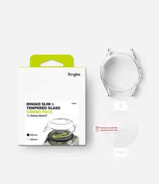 Etui  ze szkłem Ringke Slim & Tempered Glass do Samsung Galaxy Watch 7 (40 mm) Clear