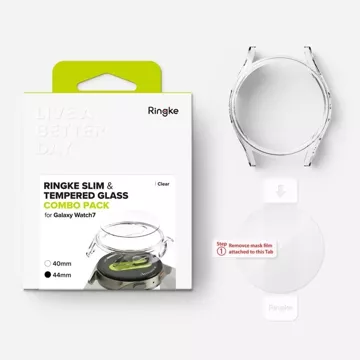 Etui ze szkłem Ringke Slim & Tempered Glass do Samsung Galaxy Watch 7 (44 mm) Clear