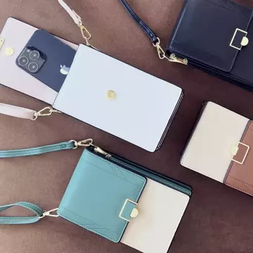 Fancy Bag Case ręcznie robione etui wysokiej jakości torba torebka na smartfon z paskiem na ramię portfel złoty (model 2)