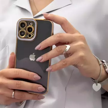 Fashion Case etui do Samsung Galaxy A12 5G żelowy pokrowiec ze złotą ramką złoty