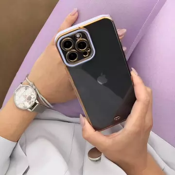 Fashion Case etui do iPhone 12 Pro żelowy pokrowiec ze złotą ramką biały