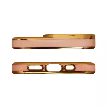 Fashion Case etui do iPhone 12 Pro żelowy pokrowiec ze złotą ramką złoty
