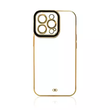 Fashion Case etui do iPhone 12 żelowy pokrowiec ze złotą ramką czarny