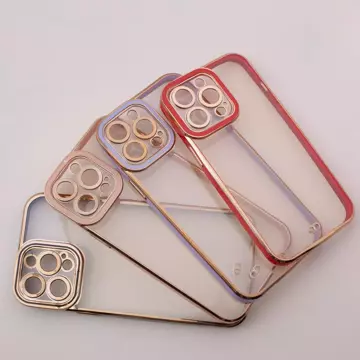 Fashion Case etui do iPhone 12 żelowy pokrowiec ze złotą ramką czarny