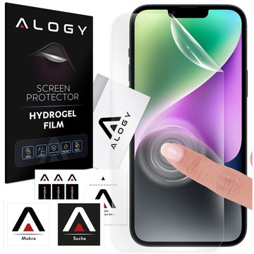 Folia Hydrożelowa do Apple iPhone X XR 11 12 13 14 15 PRO MAX MINI PLUS ochronna na telefon na ekran Alogy Hydrogel Film