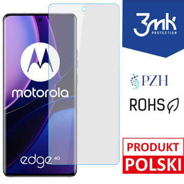 Folia ochronna do Motorola Edge 40 3mk Silver+ 7H na cały ekran antywirusowa Protection+