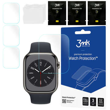 Folia ochronna x3 do Apple Watch 8 45mm 3mk ARC na ekran Watch Protection™
