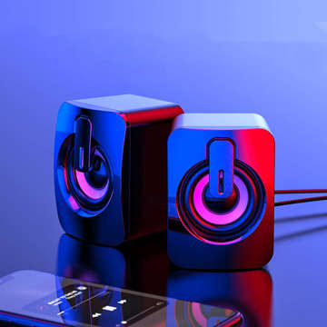 Głośniki komputerowe USB 2.0 Alogy Mini Stereo Wired Speakers HIFI z mikrofonem Czarne