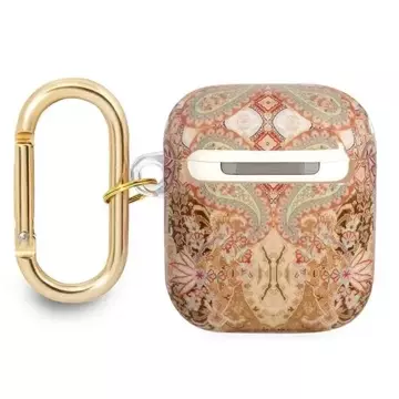 Guess  GUA2HHFLD AirPods cover złoty/gold Paisley Strap Collection