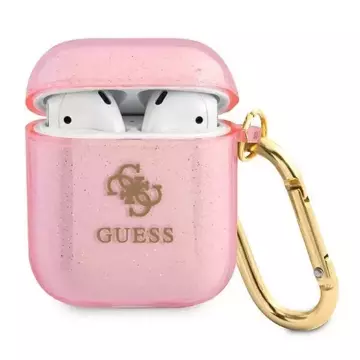 Guess GUA2UCG4GP AirPods cover różowy/pink Glitter Collection